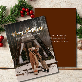 Vintage Rustic Snyggt Script-julfamilj Julkort