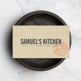 Vintage Rustic Stamped Logotyp Kraft-utseende Visitkort