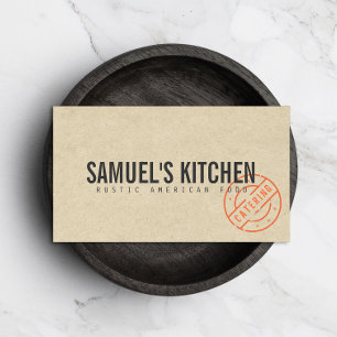Vintage Rustic Stamped Logotyp Kraft-utseende Visitkort