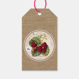 Vintage Rustic Strawberry Sylt Corporate märkre Presentetikett
