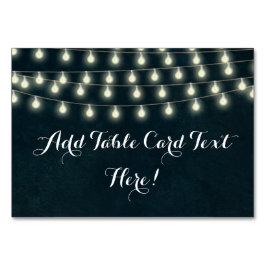 Vintage Rustic String Ljus Bröllop Namn Ställe Bordsnummer