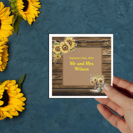 Vintage Rustic Sunwers Land Dinner Cocktail Pappersservett