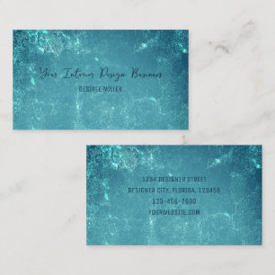 Vintage Rustic Teal Grönt Vignette Struktur Visitkort