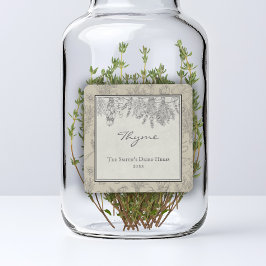 Vintage Rustic Torkad Herb Anpassningsbar Family M Klistermärke