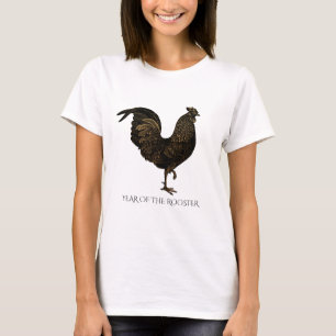 Vintage Rustic Tupp för kinesiska nyår 2017 T-shirt