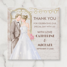 Vintage Rustic Watercolor Romantic String Ljus F Gåvor Etiketter