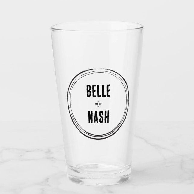 Vintage Rustik Boho Bröllop Glaskopp (Framsida)