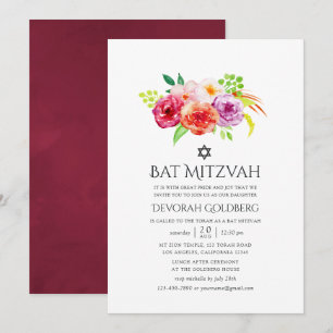 Vintage Rustik Charm Bat Mitzvah Inbjudningar