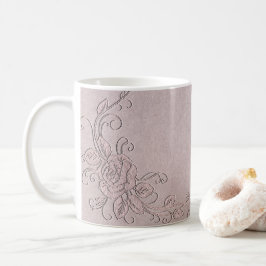Vintage Rustik Glamour Elegant Ros Shabby Chic Kaffemugg