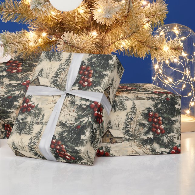 Vintage Rustik Julfirande Presentpapper (Helgdagar)