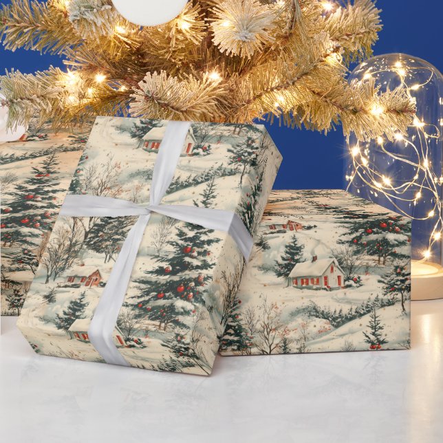 Vintage Rustik Julfirande Presentpapper (Helgdagar)
