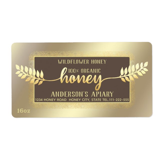 Vintage, rustik kalligrafningshonung gren fraktsedel (Framsidan)