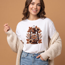 Vintage Rustik Lykta Pumpa Thanksgiving Höst T Shirt