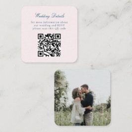 Vintage Rustik Minimalistisk QR-kod Bröllop Tilläggskort