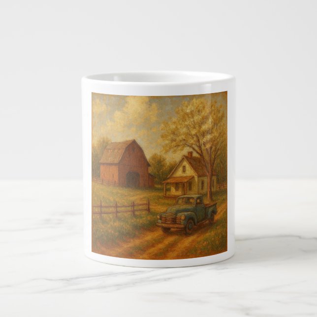 Vintage/rustik vår bondgård  jumbo mugg (Framsidan)