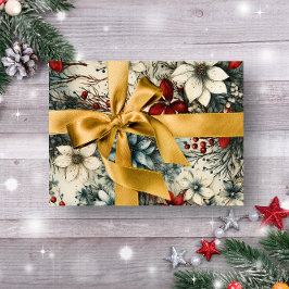 Vintage Rustik vintern, botanisk jul Presentpapper