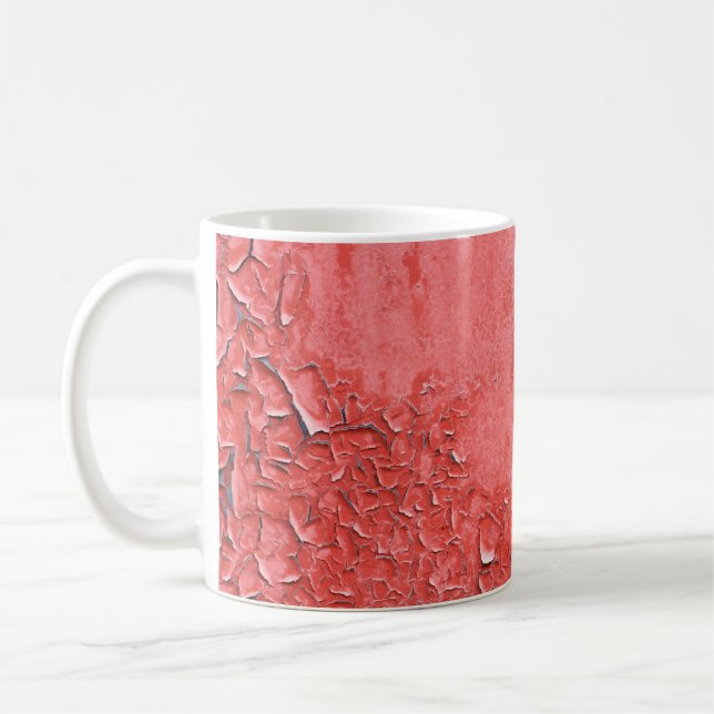 Vintage Rusty Järn Wall Struktur Kaffemugg (Vänster)