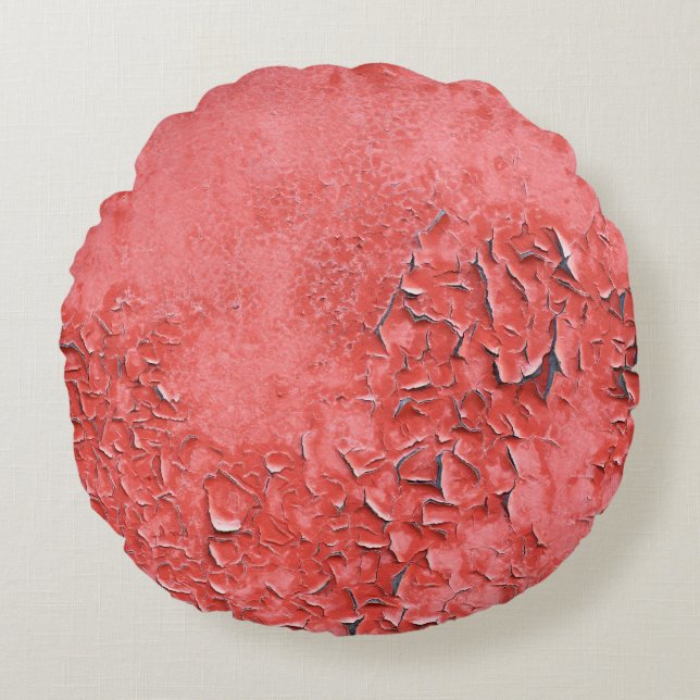 Vintage Rusty Järn Wall Struktur Rund Kudde (Framsidan)