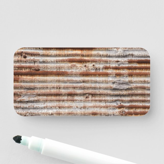 Vintage Rusty Metall Namnbricka (På plats)