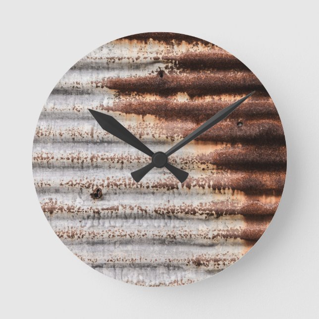 Vintage Rusty Metall Rund Klocka (Framsida)