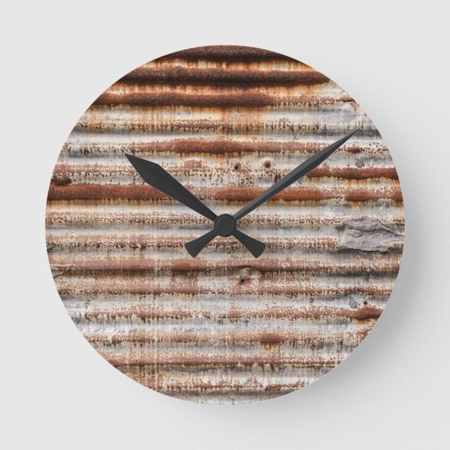 Vintage Rusty Metall Rund Klocka (Framsida)