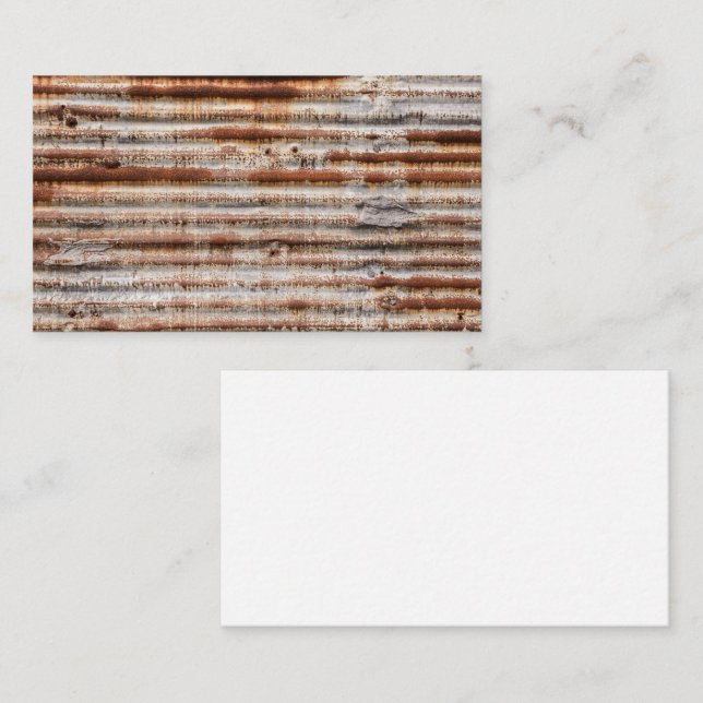 Vintage Rusty Metall Visitkort (Fram/baksida)