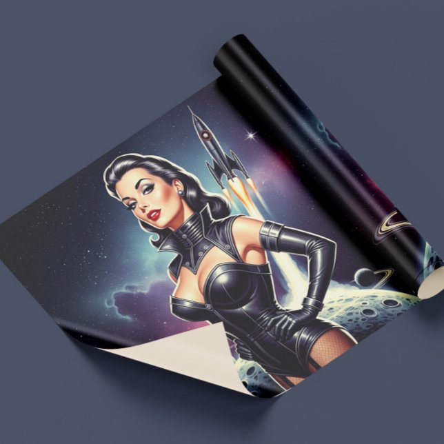 Vintage Rymd Pinup Presentpapper (Skapare uppladdad)