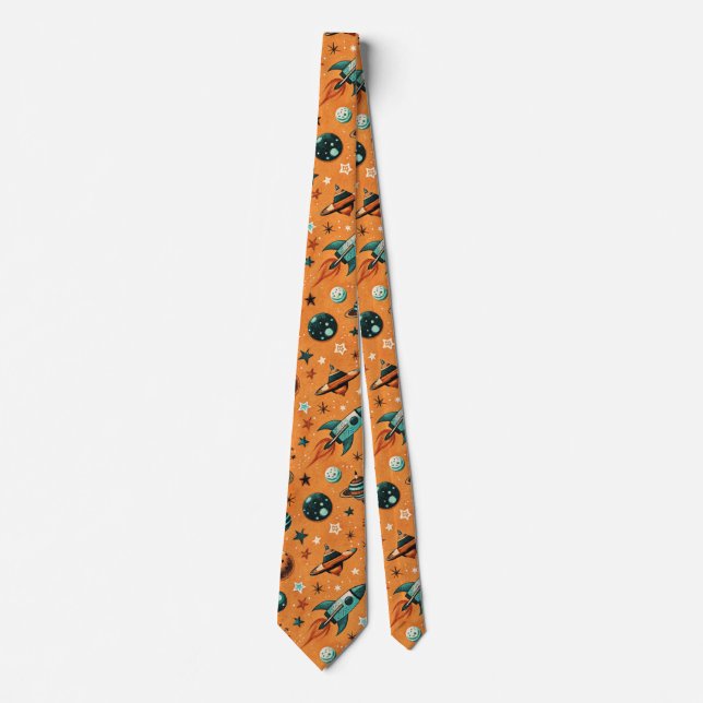 Vintage Rymdfarkost Raketfartyg Mönster -Kosmos Slips (Framsida)