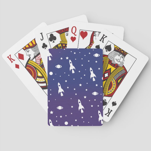 vintage rymdraketer mönster casinokort (Baksidan)
