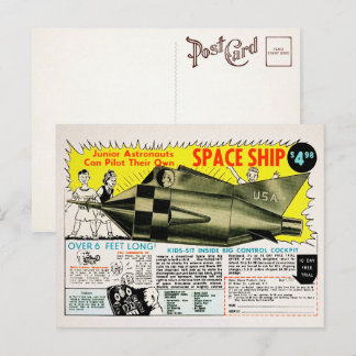 Vintage rymdskepps postkort för beställning via po vykort