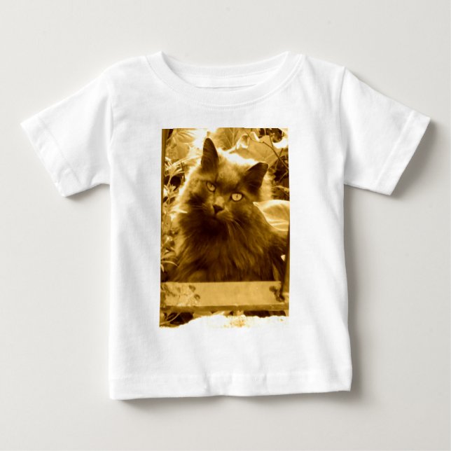 Vintage Rysk blå katt T-shirt (Framsida)