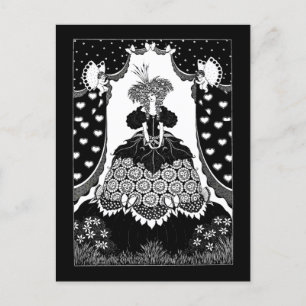 Vintage, ryska Art nouveau drottning och cupider Vykort