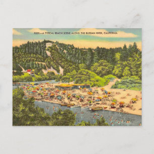 Vintage Ryska Floden Badstrand vykort