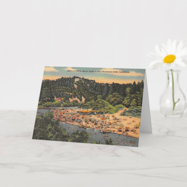 Vintage Ryska floden Strand Kort (Liten växt)