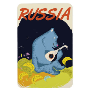 Vintage Ryssland Bear-reseaffisch Magnet
