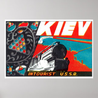 Vintage Ryssland Tåg Travel Poster