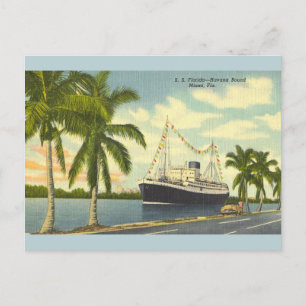 Vintage S.S. Florida Havana Bound Frakt Postcard Vykort