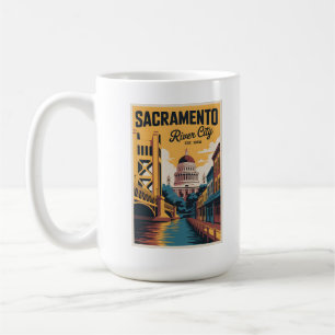 Vintage Sacramento California Retro Resemålningaff Kaffemugg