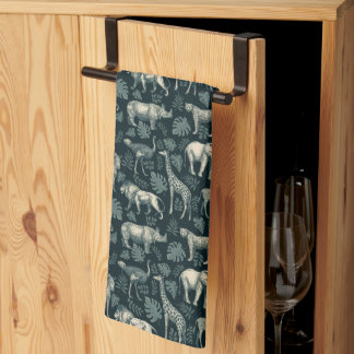 Vintage Safari African Animals Kitchen Towel Kökshandduk