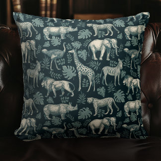 Vintage Safari African Animals Kudde