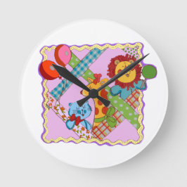 Vintage Safari Djur Vägglampa Rund Klocka