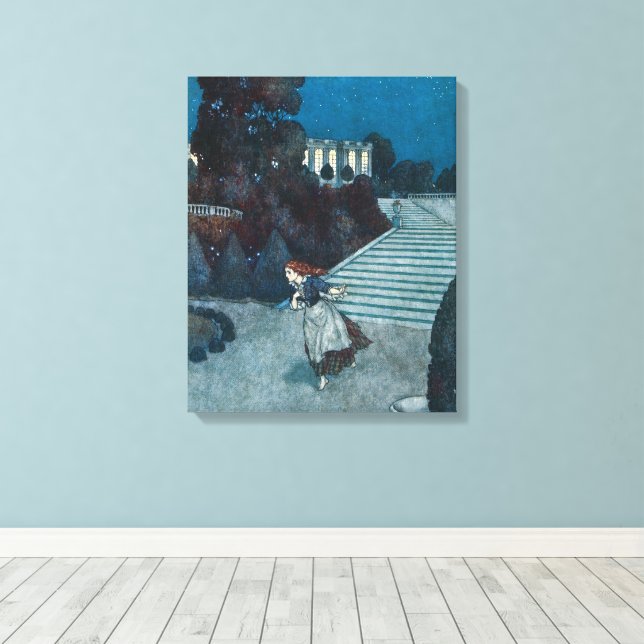 Vintage saga, Askungen av Edmund Dulac Canvastryck (Insitu (trägolv))
