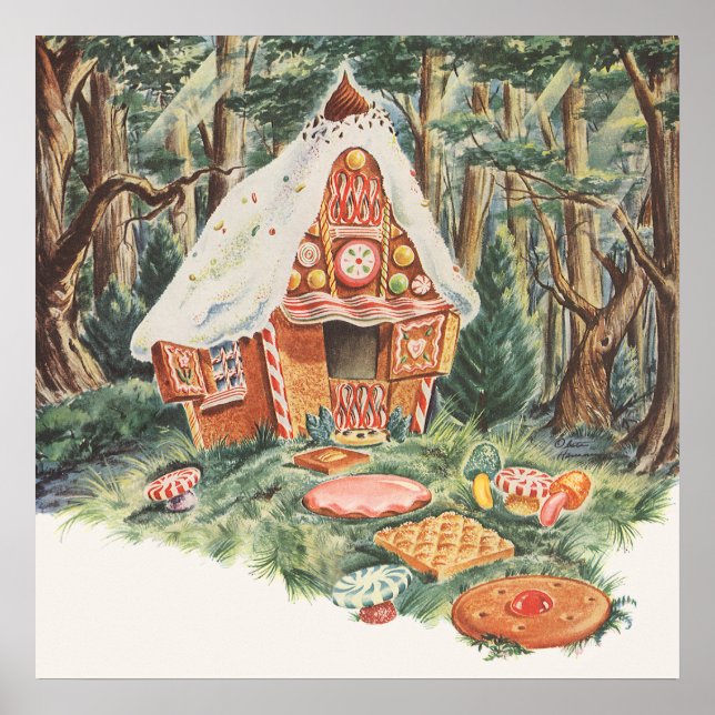 Vintage saga, Hansel och Gretel godis hus Poster (Framsidan)
