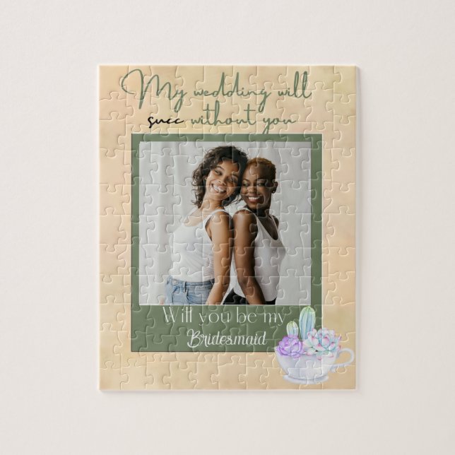 Vintage Sage Bridesmaid Frieri Pussel (Vertikal)