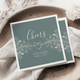 Vintage Sage Grönt Bröllop Pappersservett