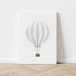 Vintage Sage Grönt Luftballong för vattenfärg Canvastryck<br><div class="desc">Den här luftballongen med vattenfärger i vintagen är ett vackert sätt att dekorera daghem,  barnrum eller andra färgrymder.</div>