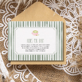 Vintage Sage Matcha Baby Shower Böcker för bebisar Tilläggskort