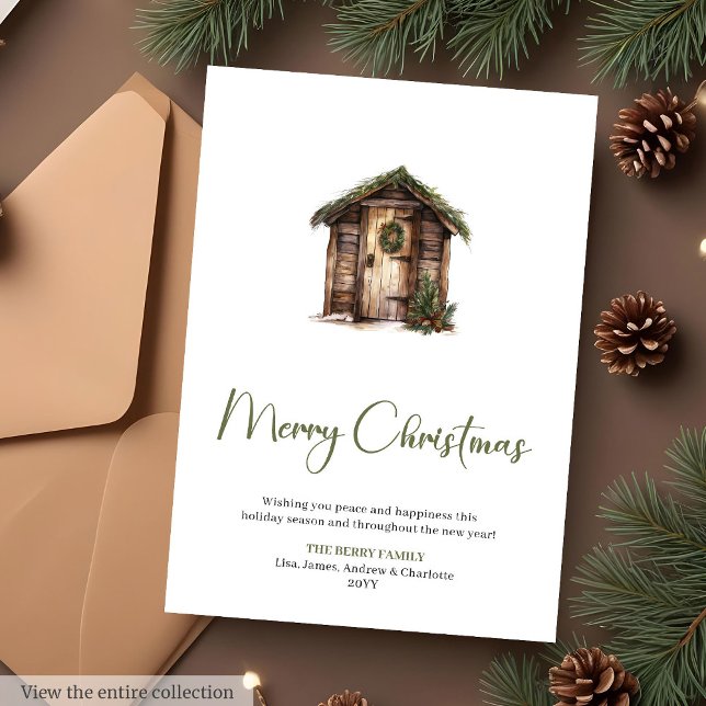 Vintage Sage Terracotta Christmas Greeting Card Julkort (Vintage Sage Terracotta Christmas Greeting Card

)