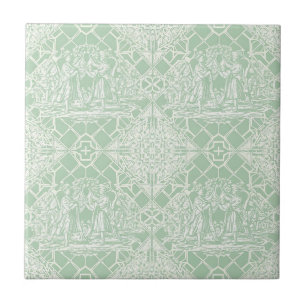 Vintage Sage Toile med klassiska figurer Kakelplatta