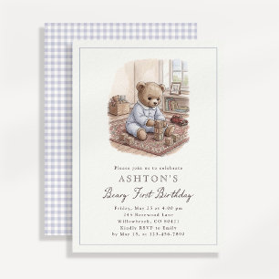 Vintage Sagobok Inspirerad Beary Första Födelsedag Meddelande